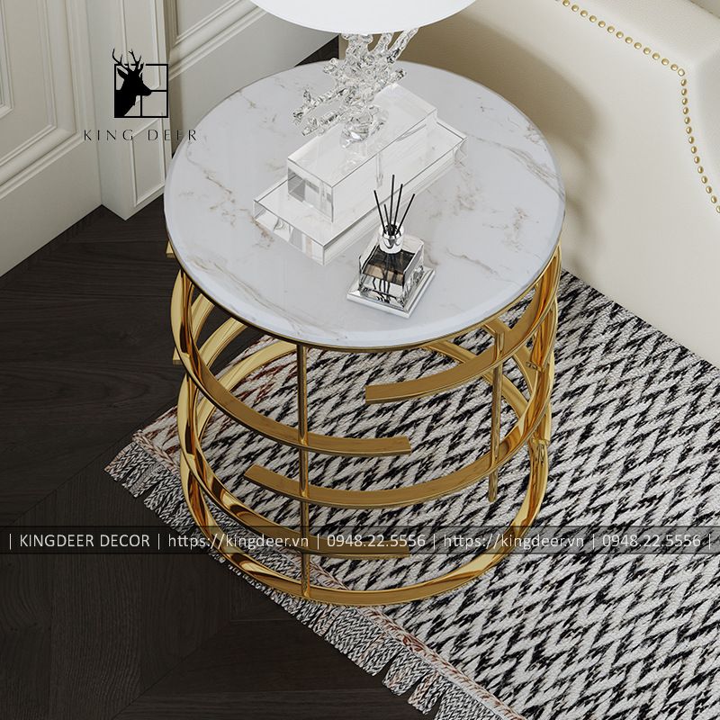 bàn góc sofa Duran - inox 304 mạ titan - BGKD-032