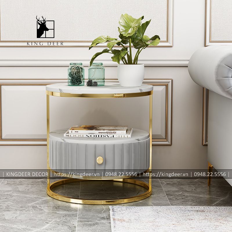 KD_BGSF_0656 bàn góc sofa Lily - inox 304 mạ titan, BGKD-036