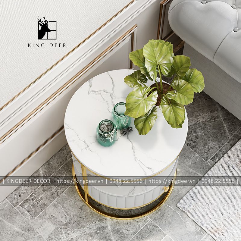 KD_BGSF_0657 bàn góc sofa Lily - inox 304 mạ titan, BGKD-036