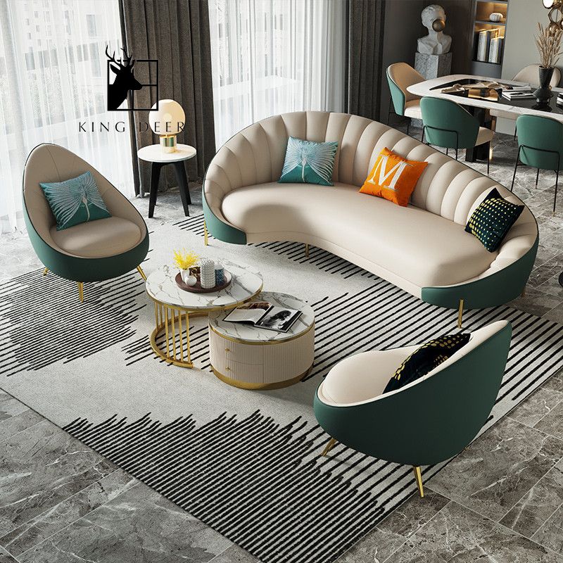SFKD-0192 Ghế sofa Roxana bọc da hiện đại, SFKD-019